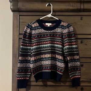Shrunken fair isle Crewneck sweater